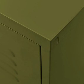 Comoda TV, verde masliniu, 105x35x50 cm, otel 1, Olivengronn