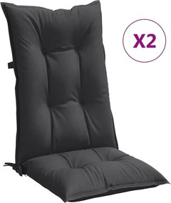 vidaXL Perne scaun cu spătar înalt, 2 buc. antracit 120x50x7 cm textil