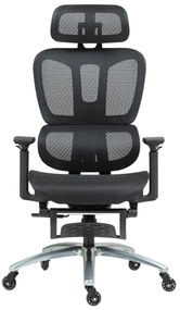 RESIGILAT- Scaun ergonomic, cotiere 3D, suport picioare, Full Mesh, Negru