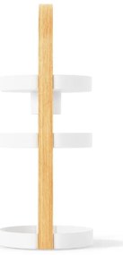 Organizator de baie alb/în culoare naturală din lemn Bellwood – Umbra