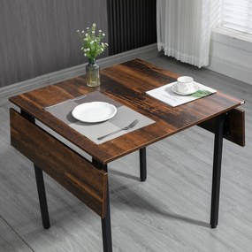 Set de 3 piese HOMCOM, masa cu extensie plianta, 2 scaune | Aosom RO