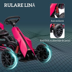 Homcom Kart Copii cu Pedale – Scaun Reglabil, Roti EVA 100×58×58.5 cm | Aosom Romania