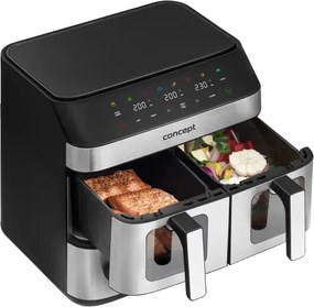 Concept FR9000 - Friteuză cu aer cald PIZZA TRIO 18,5 l 2700W/230V inox/negru