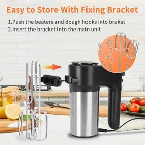 Aigostar - Mixer de mână 300W/230V negru/crom