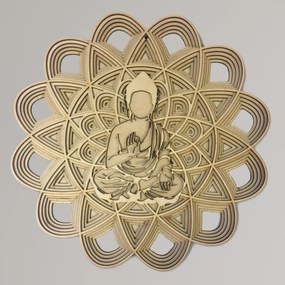 SENTOP | Pictură pe lemn cu mai multe straturi | Buddha într-o mandală