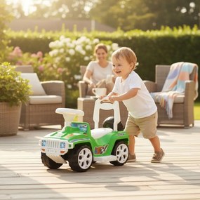Masinuta copii si bebe NOVOKIDS™ My first SUV Car XXL , Lungime 85 cm, Maner de impins pentru parinti detasabil, Functie trotineta fara pedale,