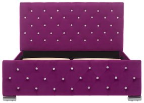 Cadru de pat, violet, 120 x 200 cm, material textil Violet, 120 x 200 cm