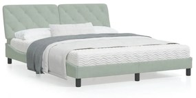 3207929 vidaXL Cadru de pat cu tăblie, gri deschis, 160x200 cm, catifea