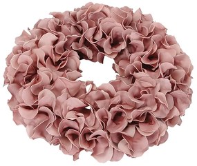 Coronita decorativa Hortensia, roz, 30x8 cm