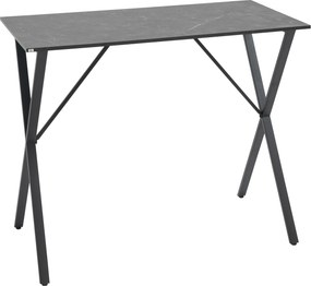 HOMCOM Masă de Bar Rectangulară pentru 4, Blat Efect de Marmură, Design Modern, 120x60x102 cm, Negru | Aosom Romania