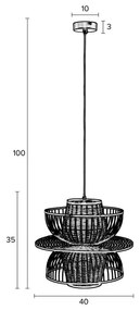 Lustră White Label Carmen, ø 40 cm