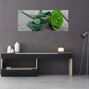 Tablou - Trandafir verde (120x50 cm)