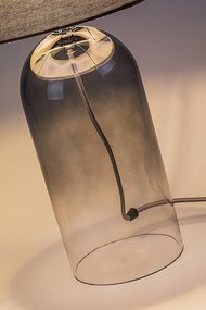 Lampa de masa sticla fumurie abajur gri Luxin