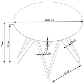 Masa de bucaterie Mozambic, stejar auriu / negru