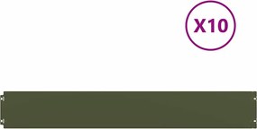 vidaXL Borduri de gazon 10 buc Verde olive Oțel laminat la rece