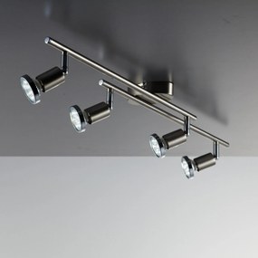 BKLICHT LED Plafoniera MIKA neagra 73/10,5 cm