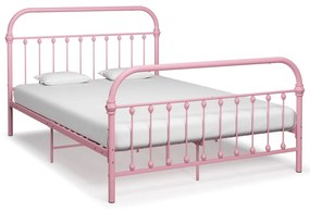 284512 vidaXL Cadru de pat, roz, 120 x 200 cm, metal