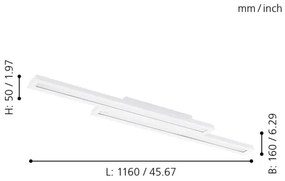Plafonieră LED RGB dimabilă Eglo 99412 SALITERAS-C 2xLED/10W/230V