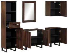 3217099 vidaXL Set mobilier de baie, 5 piese, lemn masiv de mango