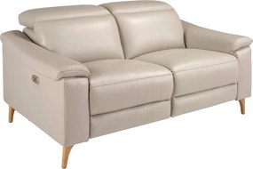 Canapea 2 locuri eleganta, design LUX cu functia relax Cowhide taupe grey