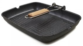 Tigaie grilll cu maner detasabil, Cooking by Heinner, 35 x 25 x 4.5 cm, aluminiu turnat cu invelis non-stick
