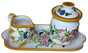 Set ceramică servit ceai/cafea model Maci