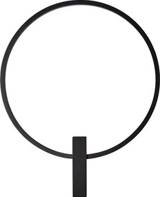Aplica de perete design circular, lumina ambientala LED 12W, aluminiu negru