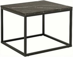 Masuta ROSSI B, negru cu efect de marmura/negru, PAL melaminat/metal,