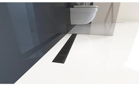 Set rigola dus cu capac negru mat Alca APZ10BLACK Simple 65 cm