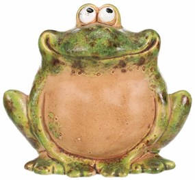 Decorațiune de grădină din ceramică Broască drăguță, 13 x 10 x 12 cm, 13 cm