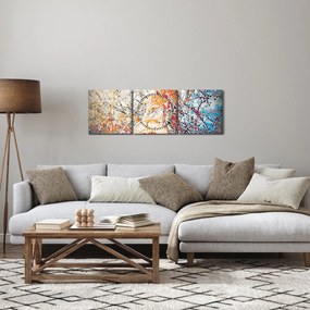 Tablou - Abstract mozaic (cu ceas) (90x30 cm)