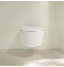 Capac WC slim, Villeroy&amp;Boch Avento / Soul, cu inchidere lenta, Alb Alpin, 9M87S101