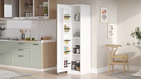 Dulap Bucatarie Elegant Gaus pentru Snackuri si Legume , Usa cu Rafturi, Alb - Nuc, 42 x 177 x 36 cm