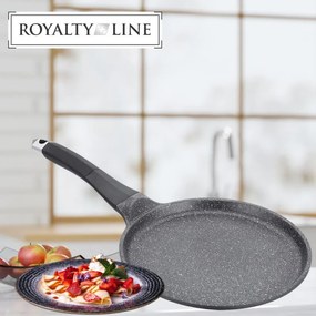 Tigaie pentru clatite Royalty Line RL-CP24M, 24 cm, Acoperire Greblon, Inductie, Grafit