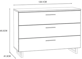 Comoda Soprano, Alb Si Alb Super Lucios, 120.1 Cm