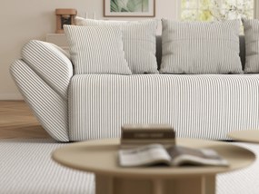 Canapea extensibilă dumonde cu ladă de depozitare si sezut confortabil din spuma high-density, Berlin Zoom Crem 250x100 cm