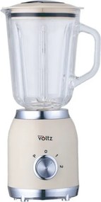 Blender Voltz OV51162G, 600 W, 1,5 l, 2 viteze + functie Pulse, Recipient din sticla, Crem