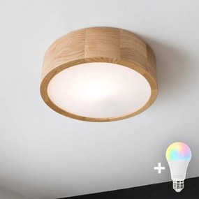 BRILAGI - Plafonieră LED RGBW dimabilă CARVALHO, 1xE27/12W/230V, Wi‑Fi, stejar, Ø 27,5 cm
