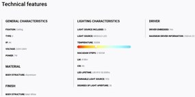 Spot LED incastrabil TULIPA White recessed downlight 7W 36° 3000K CRI90 dali IP44