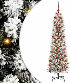 vidaXL Brad de Crăciun artificial Alb 180 cm PVC și metal și plastic