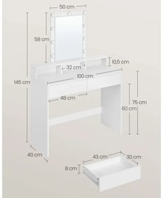 Masă de toaletă LADA, albă