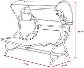 Șezlong/balansoar relaxant pentru 2 persoane PORTORICO