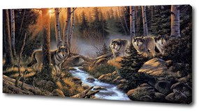Tablou canvas Haită de lupi