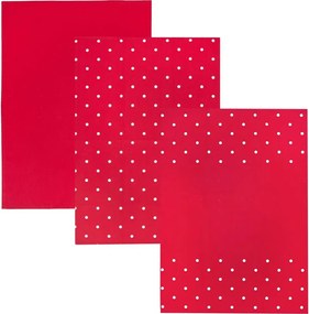 Prosop bucătărie Buline, roșu, 50 x 70 cm, set 3 buc.