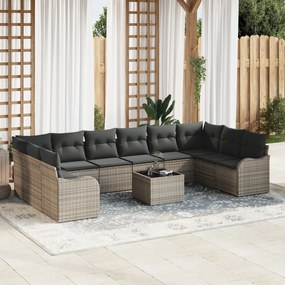 Set de canapea de grădină vidaXL cu 10 piese cu perne Ratan poli negru