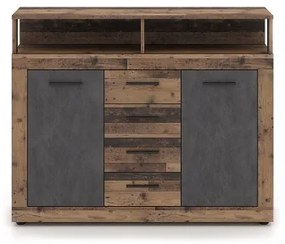 Comodă RUNA, maro închis/antracit