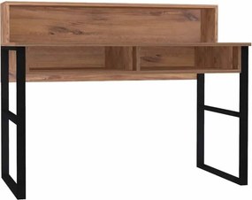 Masa birou KEMO, nuc/negru, PAL melaminat, 120x55x96 cm
