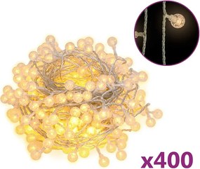 vidaXL vidalXL Ghirlandă luminoasă, 400 LED-uri, alb cald, 8 funcții, 40 m