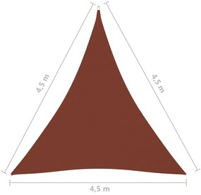 Parasolar caramiziu 4,5x4,5x4,5 m tesatura oxford triunghiular Terracota, 4.5 x 4.5 x 4.5 m