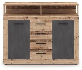 Comodă RUNA, maro deschis/antracit